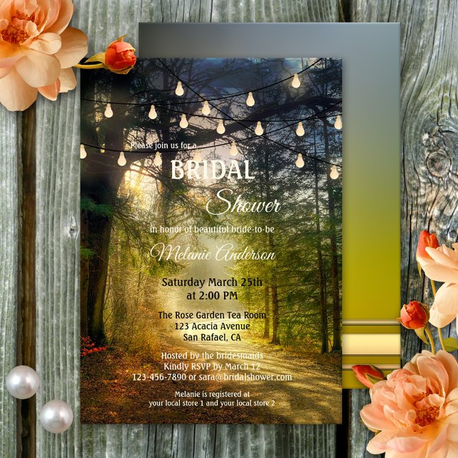 Invitación Luces de cuerdas encantadas Ducha de novias forest (Subido por el creador)