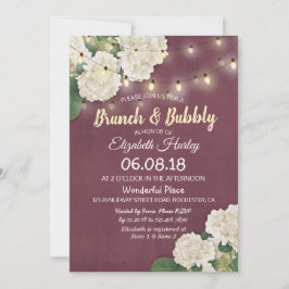 Invitación Luces de cuerdas florales de la ducha de novia Bru