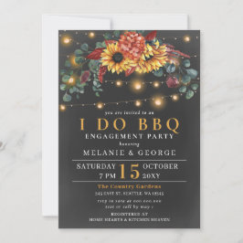 Invitación Luces de cuerdas girasoles I DO BBQ Parejas Ducha