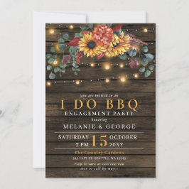 Invitación Luces de cuerdas girasoles I DO BBQ Parejas Ducha