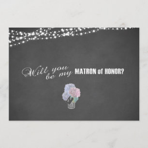 Invitación Luces de cuerdas Mason Jar Chalkboard Matron of Ho