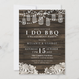 Invitación Luces de cuerdas Mason Jars I DO BBQ Couples Showe