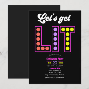 Invitación Luces de Disco Vamos a Encender la Fiesta Retro de