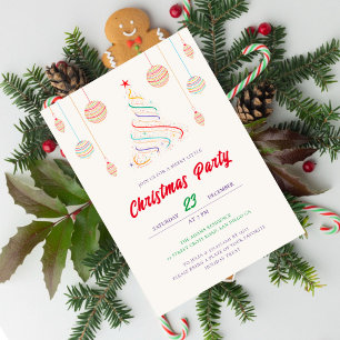 Invitación Luces de discoteca modernas para árbol de Navidad