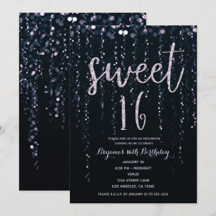 Invitación Luces de estrellas encantadas lavanda púrpura Swee