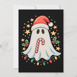 Invitación Luces de fantasma lindas árbol pastel Feliz Navida
