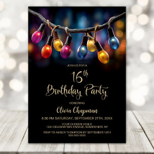 Invitación Luces de Fiesta Cumpleaños 16