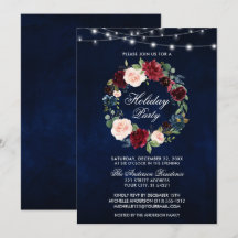 Luces de fiesta elegantes de acuarela floral navid