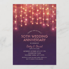 Invitación Luces de Fiesta Modernas 50 Aniversario de Boda