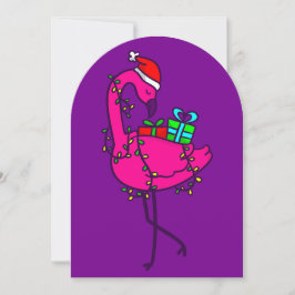 Invitación luces de flamenco santa navidad vacaciones de navi