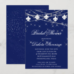 Invitación Luces de Fleur de Lis   Ducha temática del Mardi G