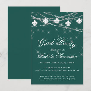 Invitación Luces de Fleur de Lis Partido de Graduación del