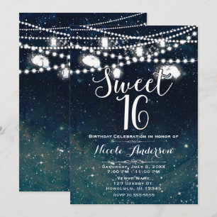 Invitación Luces de frasco de mason del cielo nocturno de la