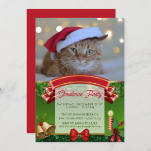 Invitación Luces de gato y Navidad