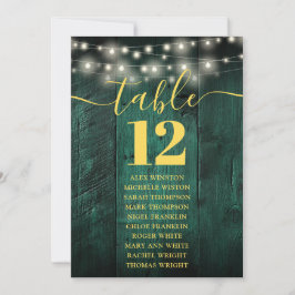Invitación Luces de Hada Verdes en Mesa de Madera Número Gráf