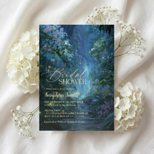 Invitación Luces de Hadas de Bosque Encantado azules para Fie