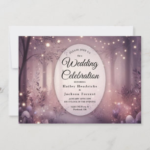 Invitación Luces de Hadas en Boda Resplandeciente del Bosque