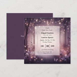 Invitación Luces de hadas en el Boda de huecos de madera
