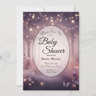 Invitación Luces de hadas en Woodland Glow Baby Shower