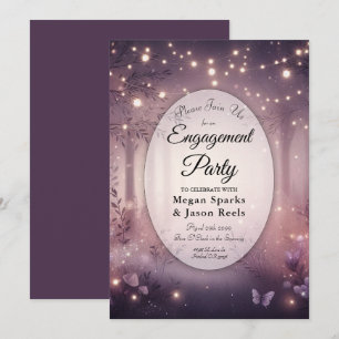 Invitación Luces de hadas en Woodland Glow Engagement Party