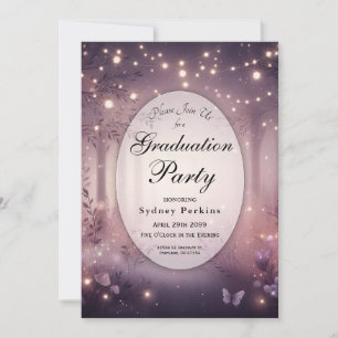 Invitación Luces de hadas en Woodland Glow Graduation Party