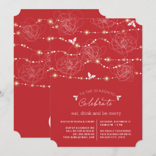 Invitación Luces de hadas enredadas invitan a fiesta de feria