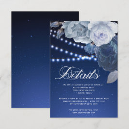 Invitación Luces de hadas estrellas Azul Detalles de boda ele