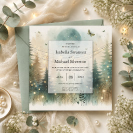 Invitación Luces de Hadas para Boda en Bosque de Pino Caprich