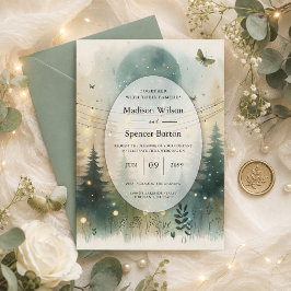 Invitación Luces de Hadas para Boda en Bosque de Pino Caprich