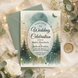 Invitación Luces de Hadas para Boda en Bosque de Pino Caprich