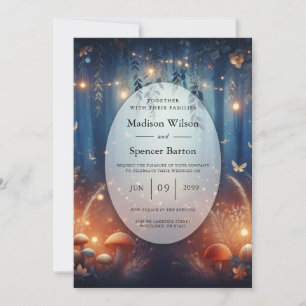 Invitación Luces de hadas y Boda Mágico Forestal de la Luna
