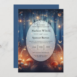 Invitación Luces de hadas y Boda Mágico Forestal de la Luna