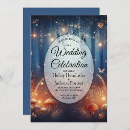 Invitación Luces de hadas y Boda Mágico Forestal de la Luna