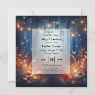 Invitación Luces de hadas y Boda Mágico Forestal de la Luna