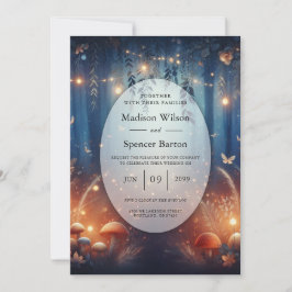 Invitación Luces de hadas y Boda Mágico Forestal de la Luna