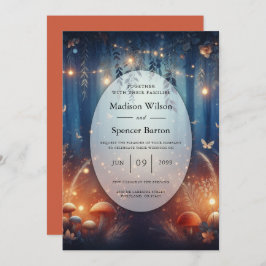 Invitación Luces de hadas y Boda Mágico Forestal de la Luna