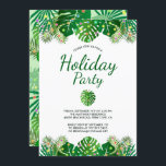 Invitación Luces de hojas tropicales Foliage Holiday Beach Fi<br><div class="desc">Esta moda, de diseño moderno, cuenta con frondosos bosques tropicales de selva tropical de playa, con frondas de palmeras y hojas de filódendros en la parte superior e inferior de la parte delantera, cubiertas con luces multicolores de vacaciones. En el centro se encuentran los detalles del personalizable de su evento...</div>