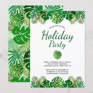 Invitación Luces de hojas tropicales Foliage Holiday Beach Fi