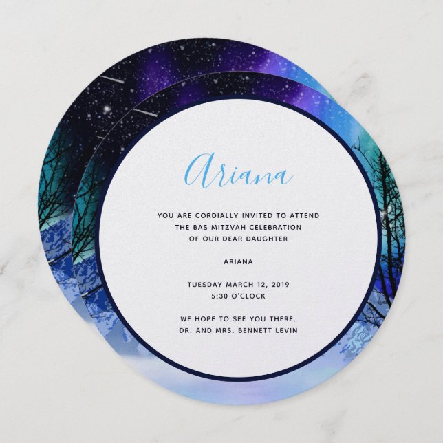 Invitación Luces de invierno (Anverso / Reverso)