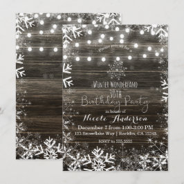 Invitación Luces de Invierno y Copos de Nieve Fiesta de Cumpl