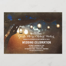 Invitación luces de jardín rústicas lámparas de araña de boda