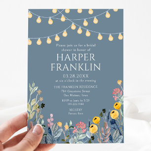 Invitación Luces de jardín y ducha de flores silvestres