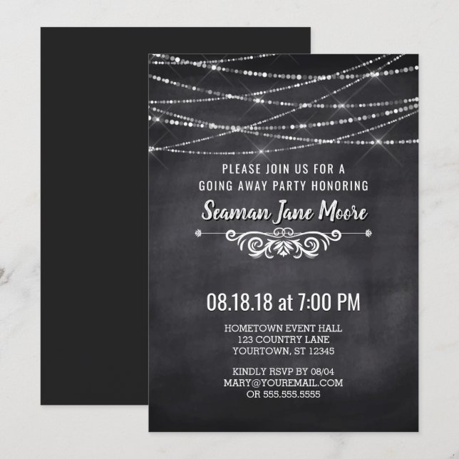 Invitación Luces de la secuencia del verano que van lejos (Anverso / Reverso)