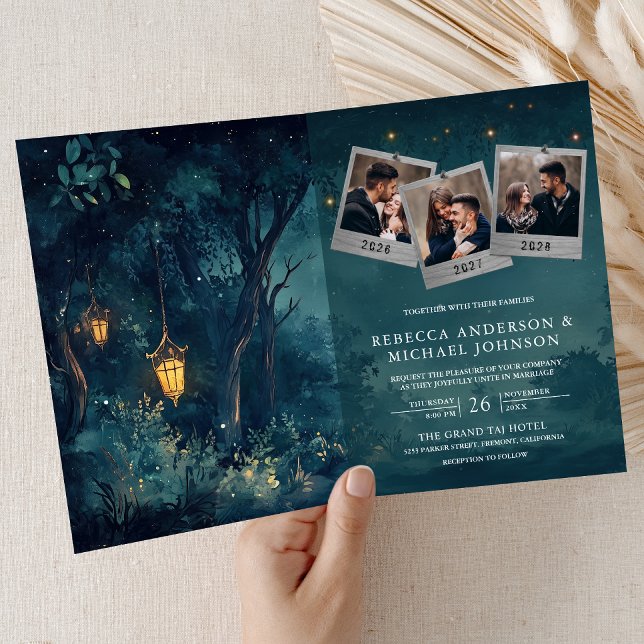 Invitación Luces de linterna del bosque encantado código QR f (Subido por el creador)