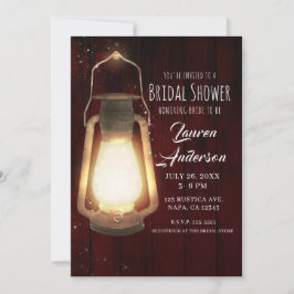 Invitación Luces de Linterna Rústica de Madera de Cerezo para