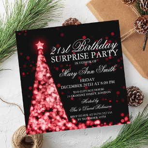 Invitación Luces de los Navidades de cumpleaños 21 de Red Sur