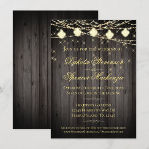 Invitación Luces de madera de Fleur de Lis   Boda ruso