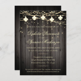 Invitación Luces de madera de Fleur de Lis | Boda ruso