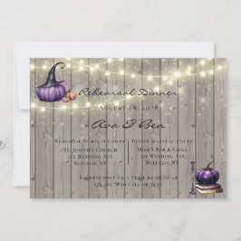 Invitación Luces de madera Purple Pumpkin ensayo Cena