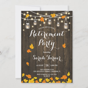 Invitación Luces de madera rústicas dejan al Fiesta de Jubila